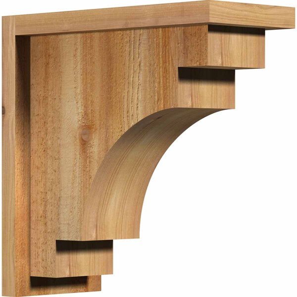 Ekena Millwork Mediterranean Rough Sawn Corbel w/Backplate, Western Red Cedar, 6"W x 14"D x 14"H COR06X14X14MED01RWR - main